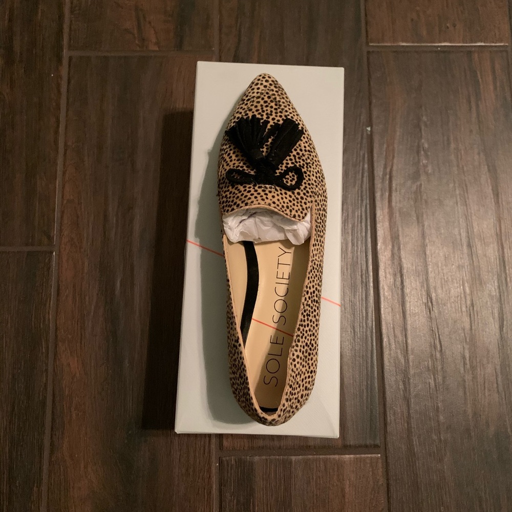 Sole Society Hadlee Loafer in Dotted Calf Hair